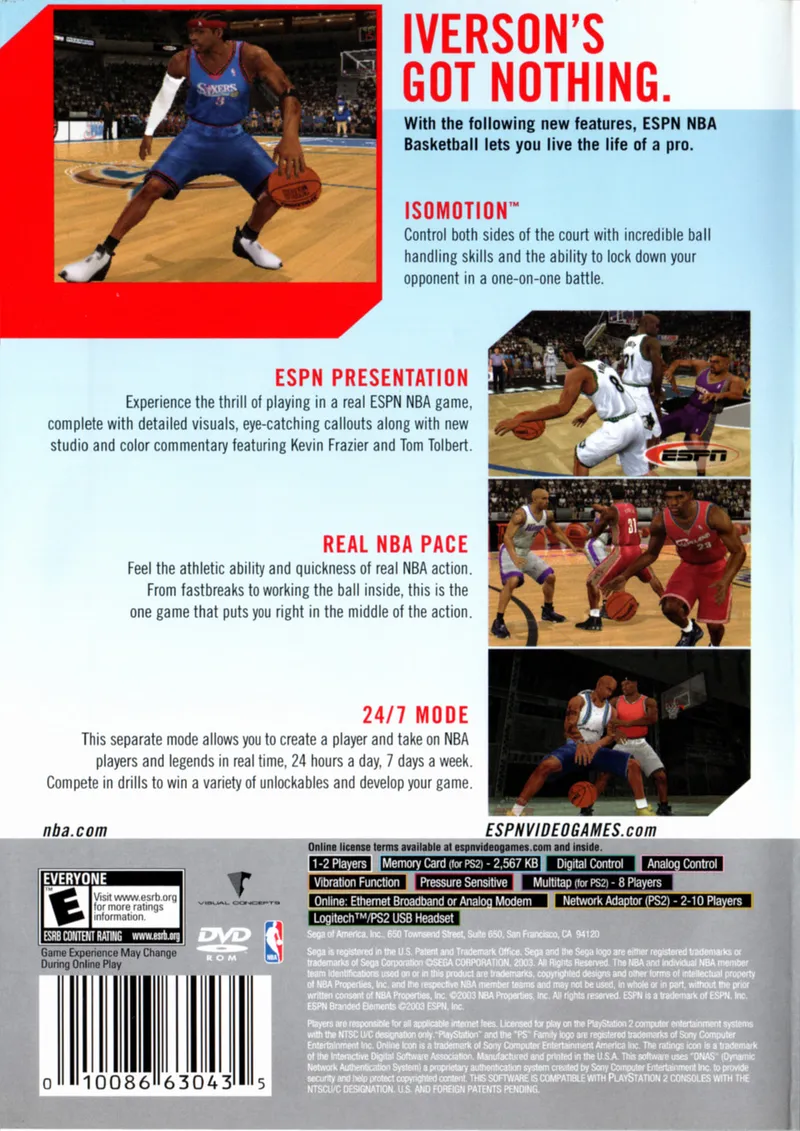 ESPN NBA Basketball box back