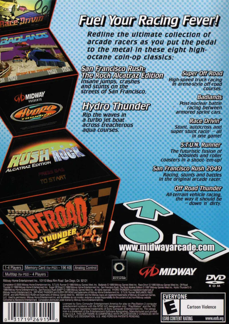 Midway Arcade Treasures 3 box back