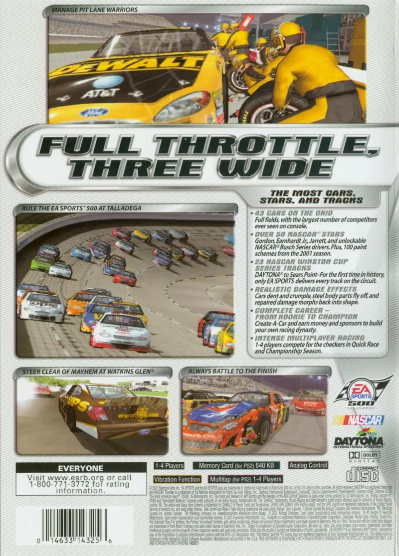 NASCAR Thunder 2002 box back