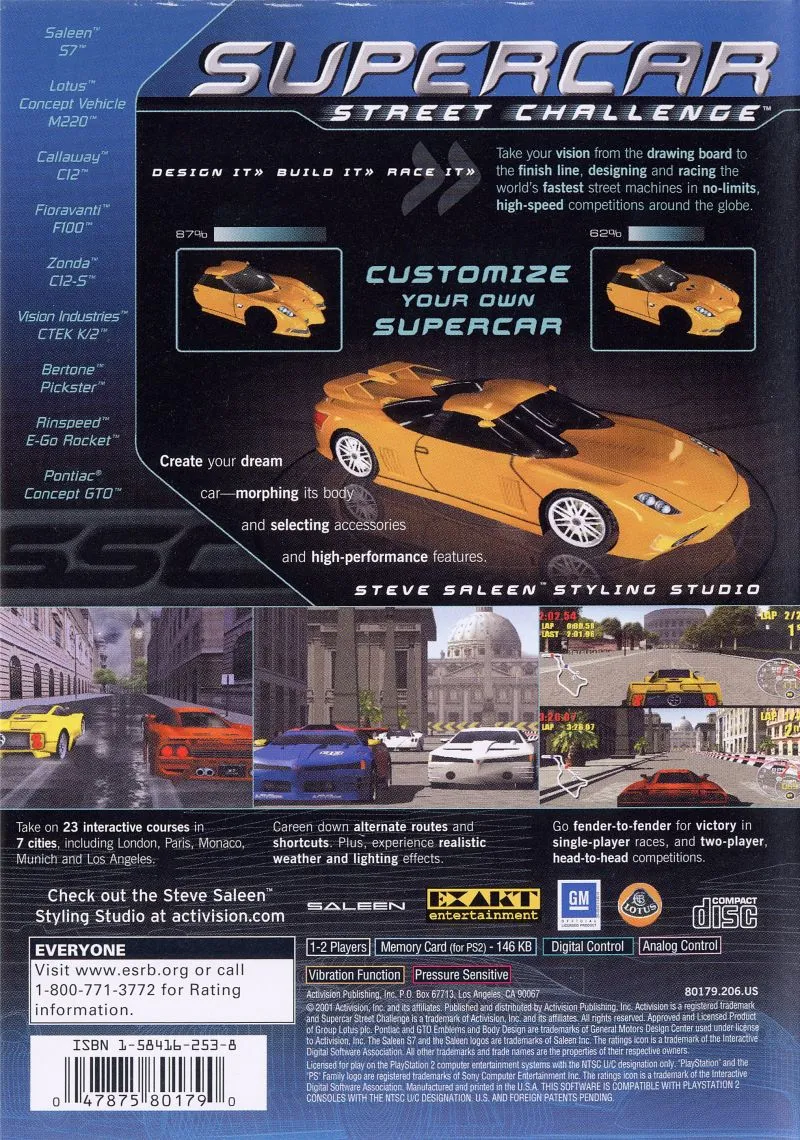 Supercar Street Challenge box back