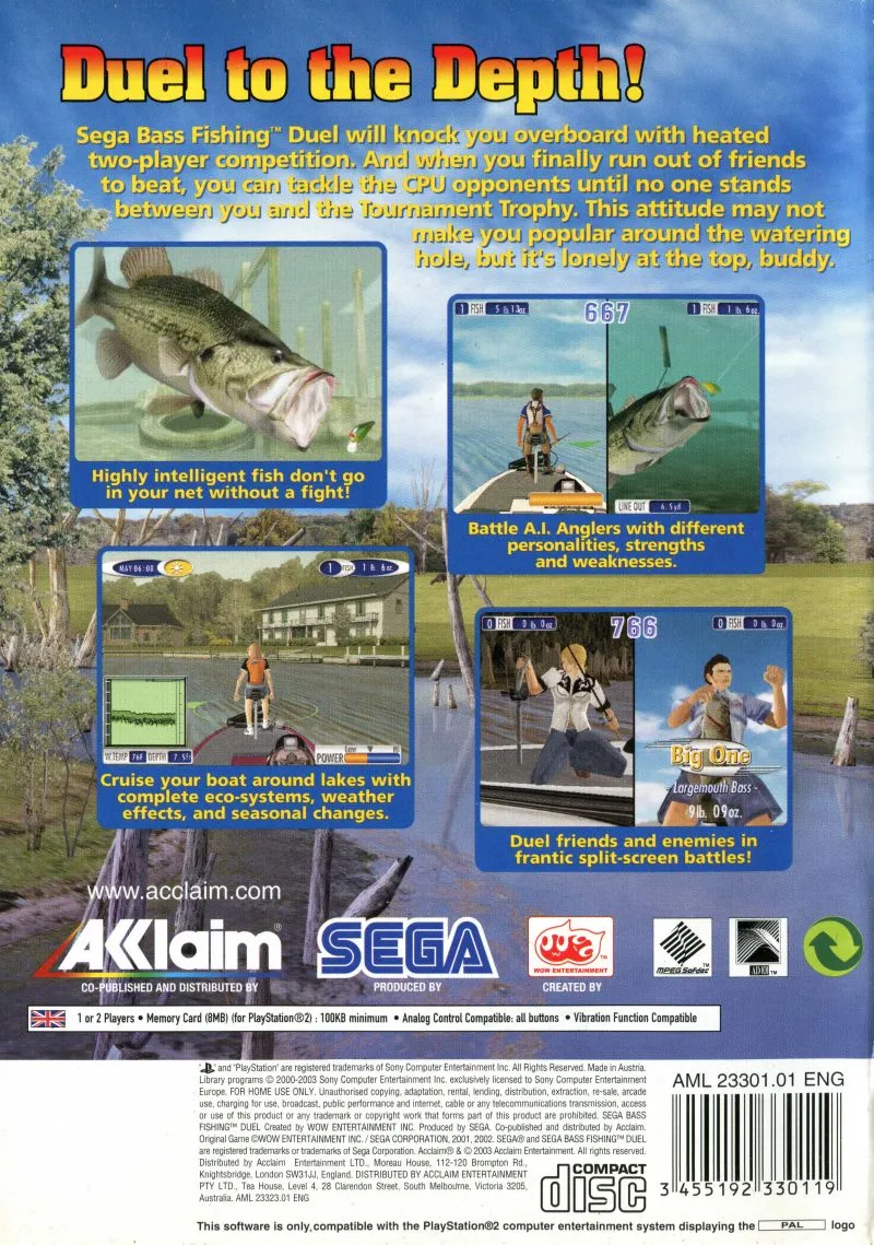 Sega Bass Fishing Duel box back