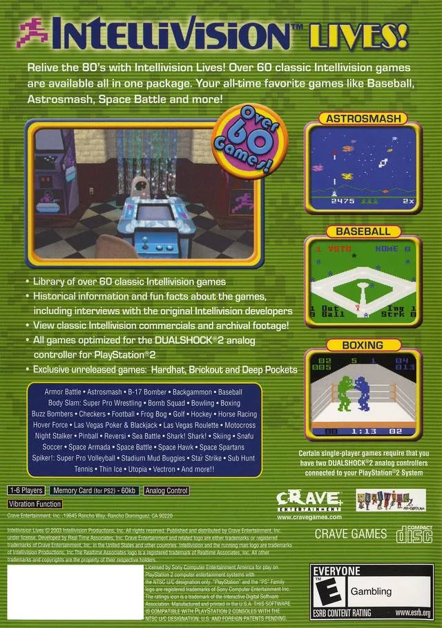 Intellivision Lives! box back