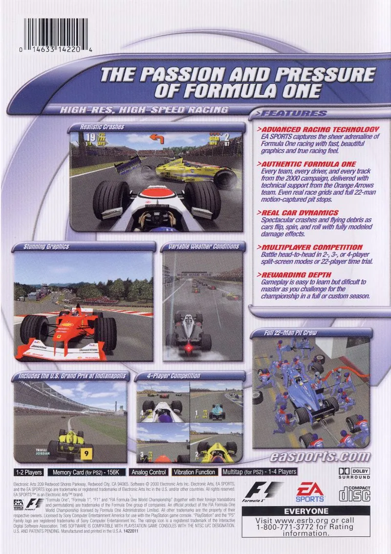 F1 Championship Season 2000 box back