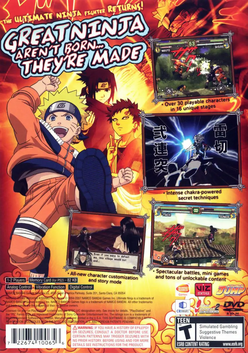 Naruto: Ultimate Ninja 2 box back