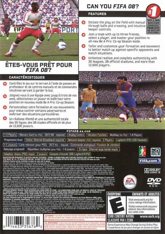 FIFA Soccer 08 box back