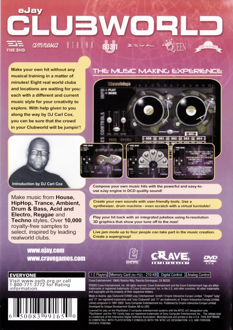 Ejay Clubworld box back