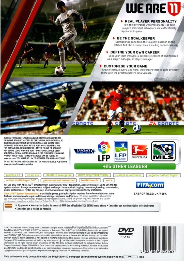 FIFA Soccer 11 box back