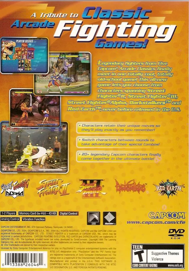 Capcom Fighting Evolution box back
