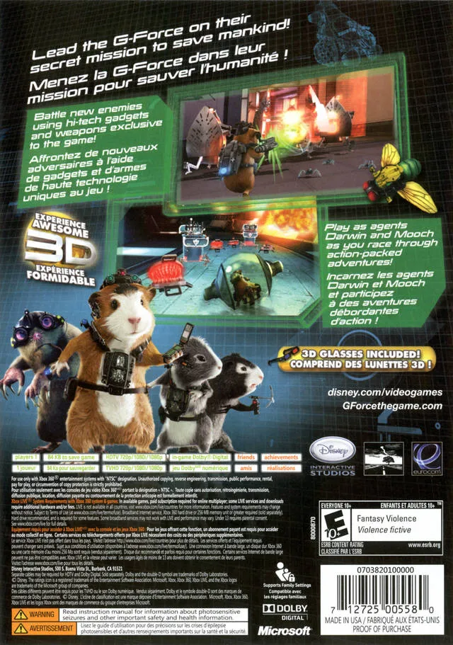 G-Force (Disney Interactive) box back