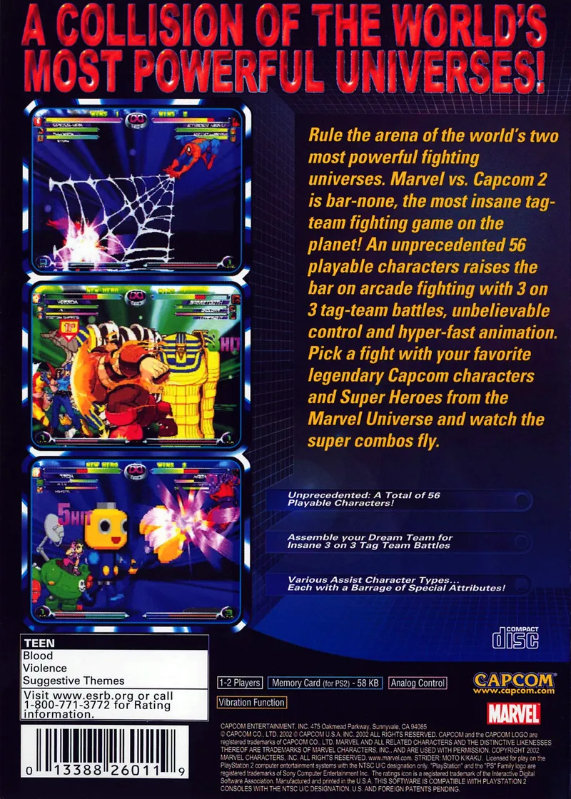 Marvel vs. Capcom 2: New Age of Heroes box back