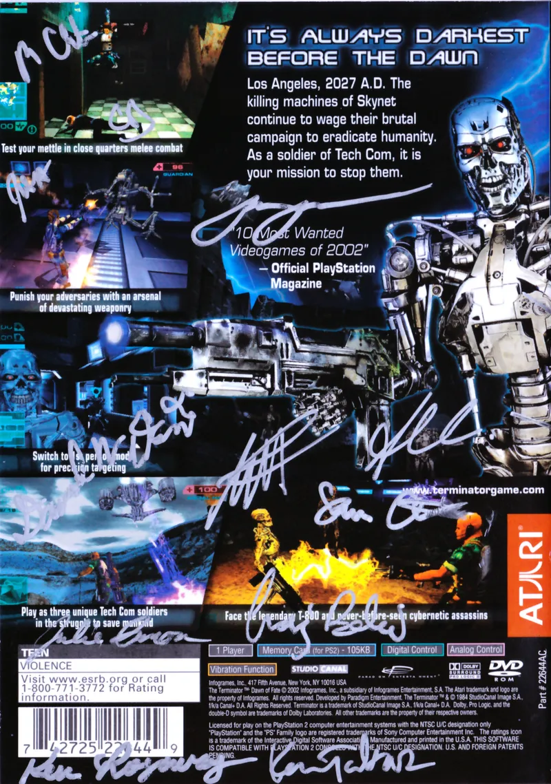 The Terminator: Dawn of Fate box back