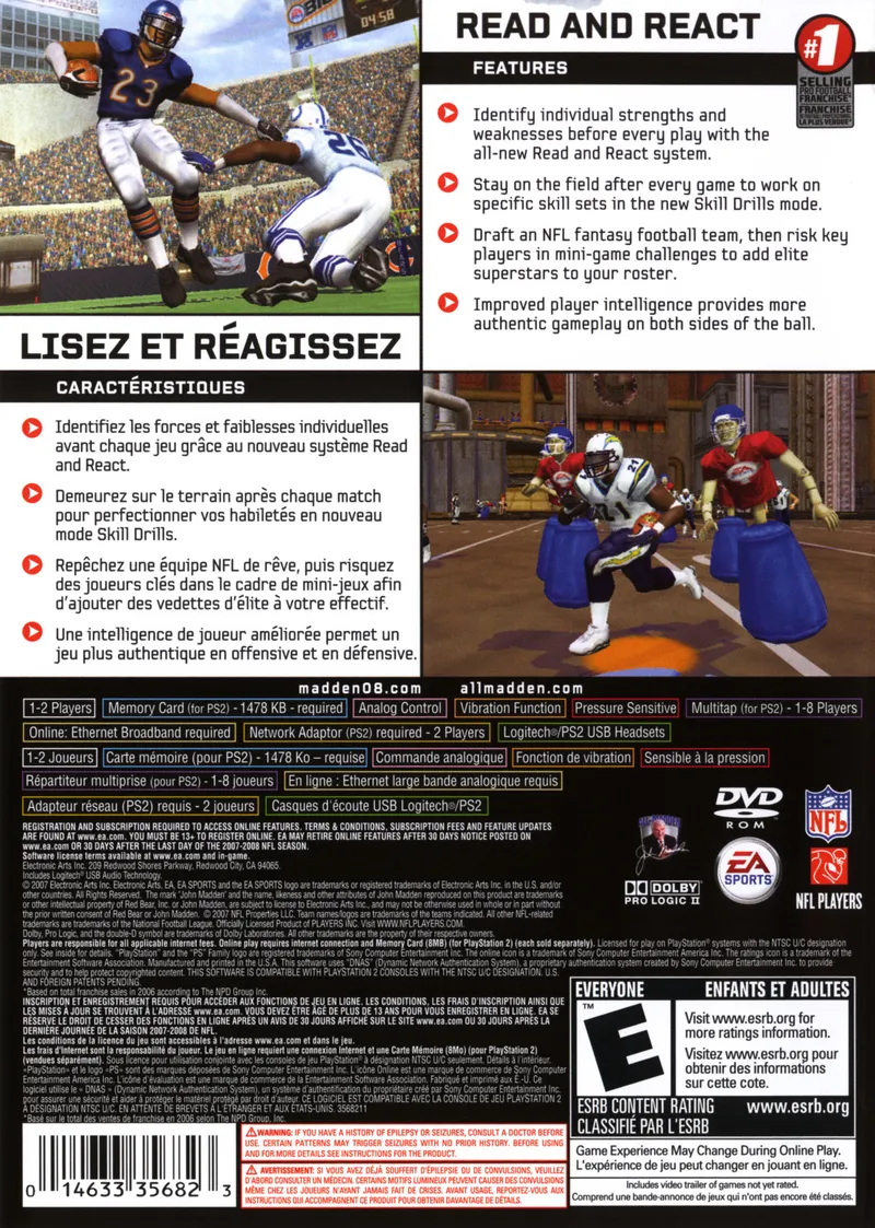 Madden NFL 08 box back