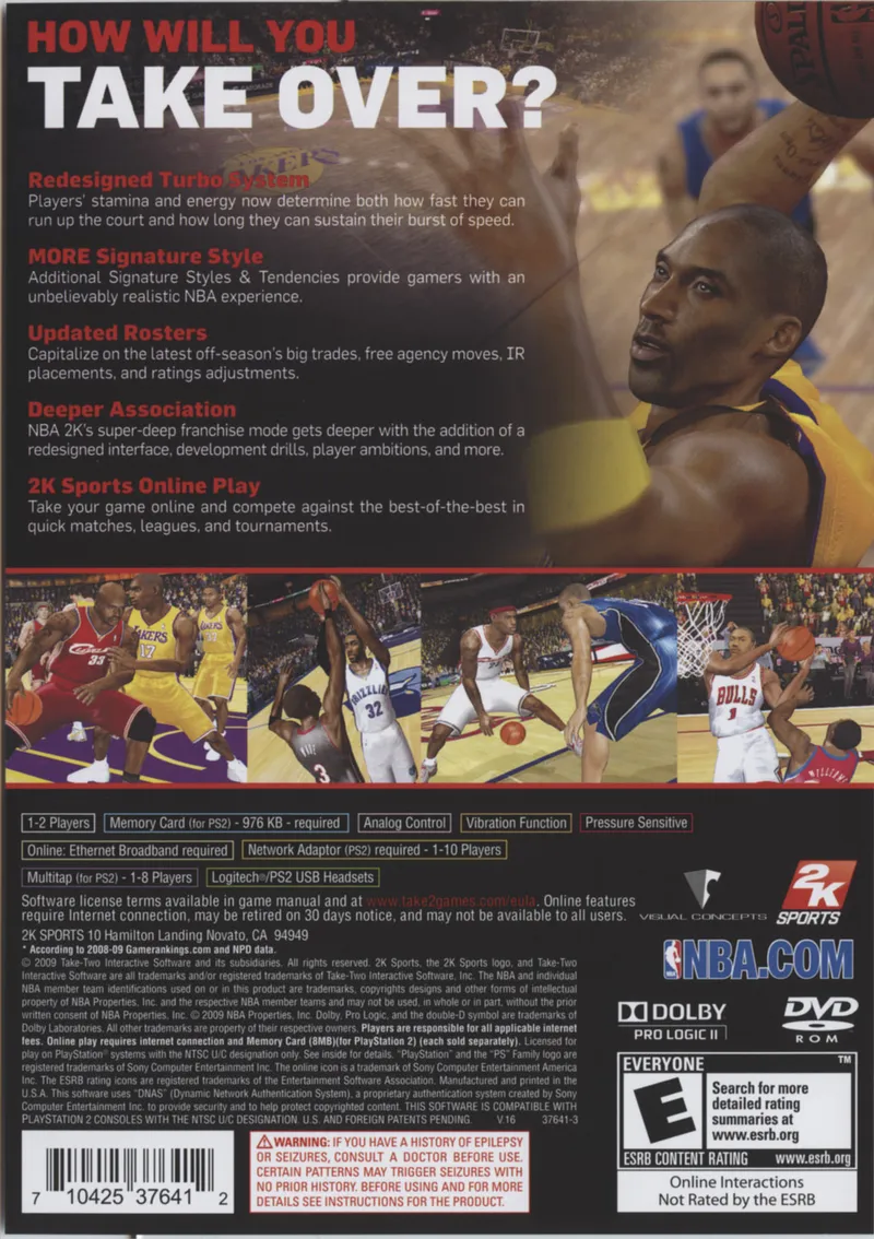 NBA 2K10 box back