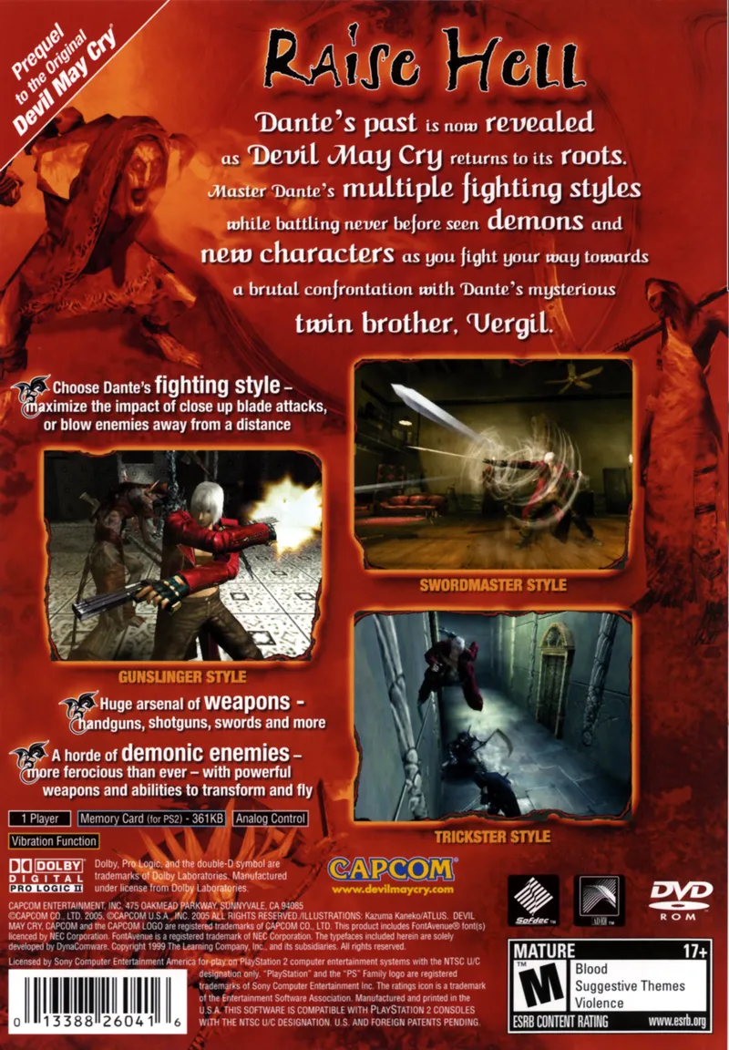 Devil May Cry 3: Dante's Awakening box back