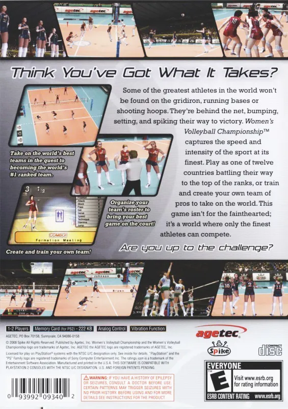 Women's Volleyball Championship box back