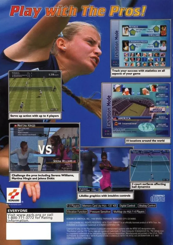 WTA Tour Tennis box back