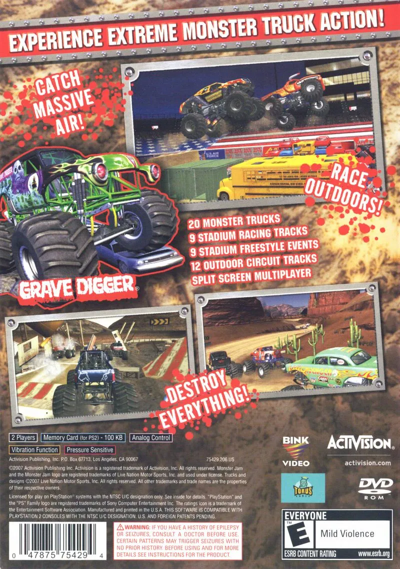 Monster Jam box back