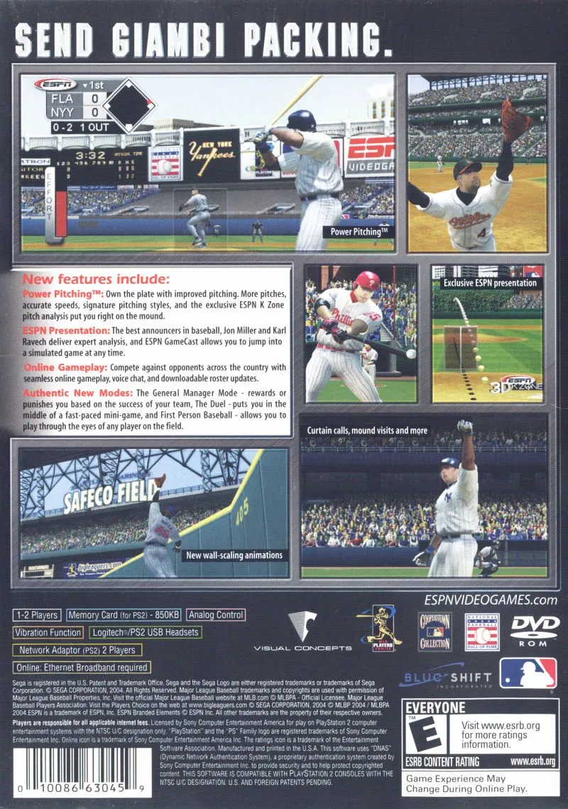 ESPN Major League Baseball box back