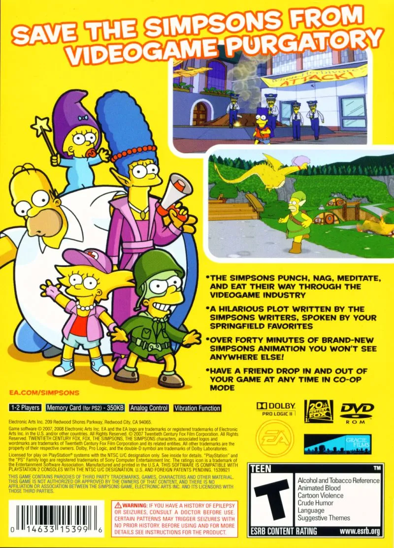The Simpsons Game box back