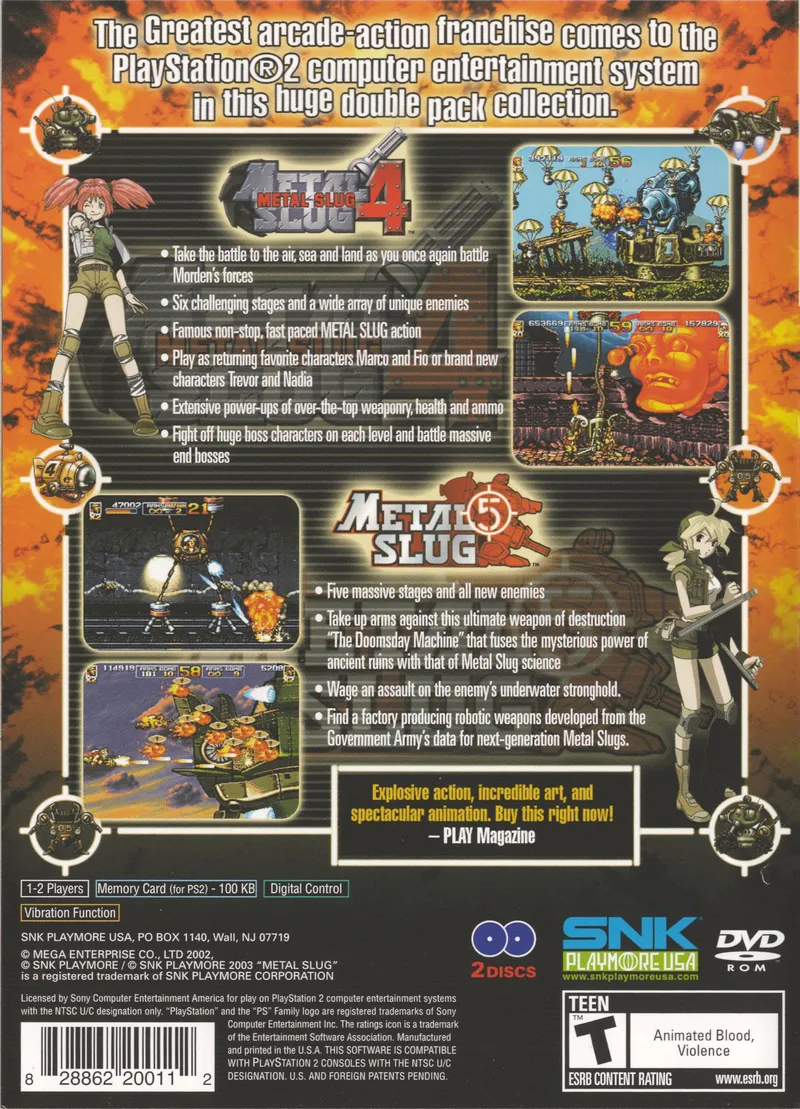 Metal Slug 4 & 5 box back