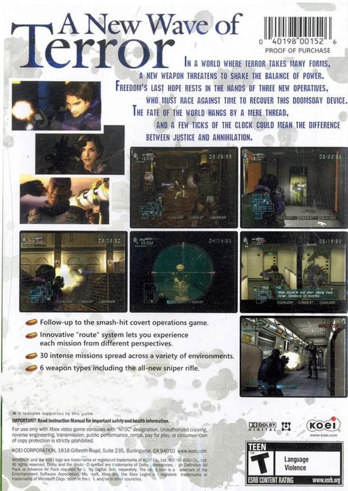 WinBack 2: Project Poseidon box back