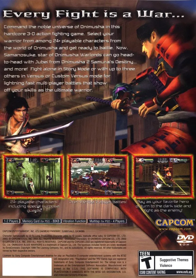 Onimusha: Blade Warriors box back
