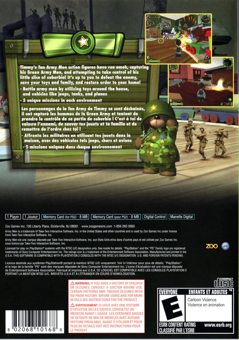 Army Men: Soldiers of Misfortune box back