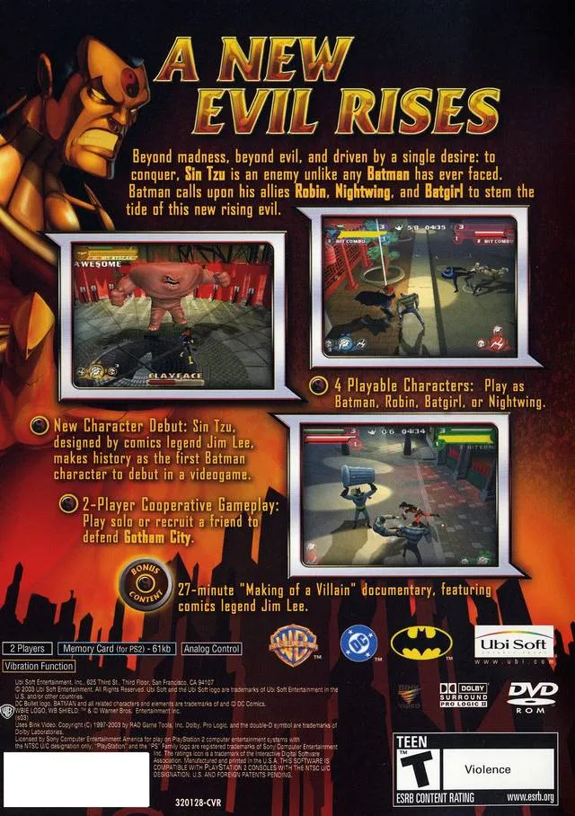 Batman: Rise of Sin Tzu box back