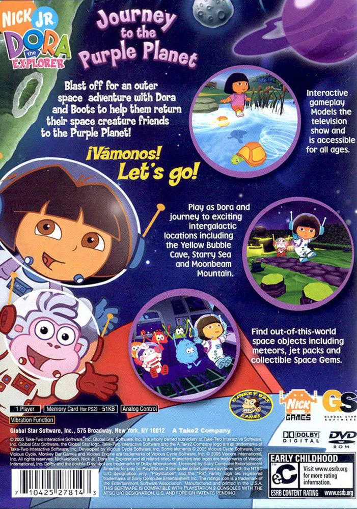 Dora the Explorer: Journey to the Purple Planet box back