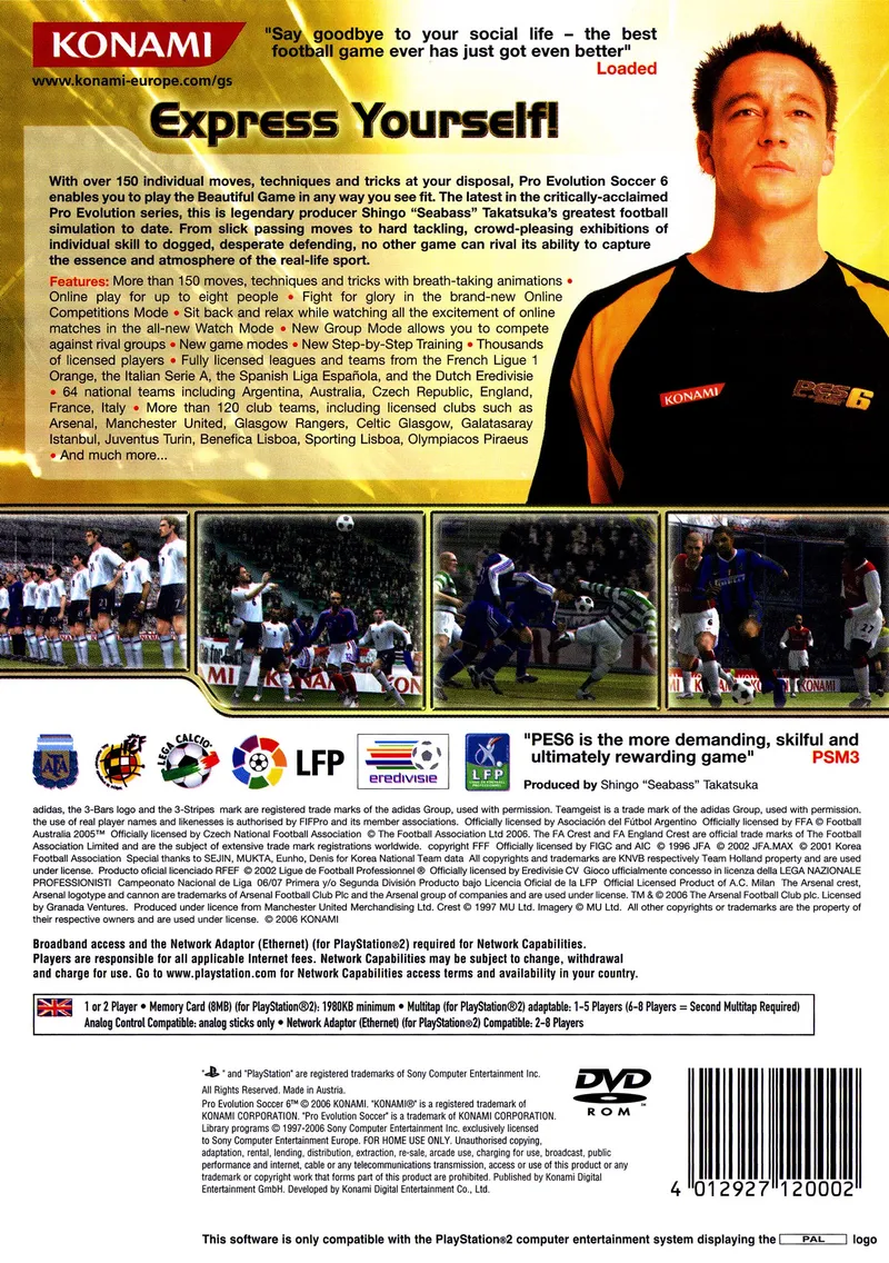 World Soccer Winning Eleven 10 box back