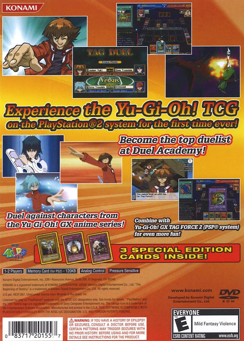 Yu-Gi-Oh! GX: The Beginning of Destiny box back