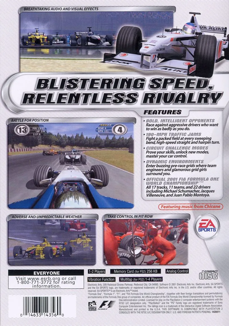 F1 2001 box back
