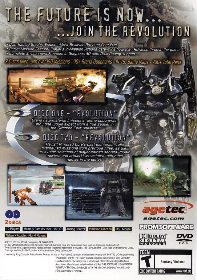 Armored Core: Nexus box back