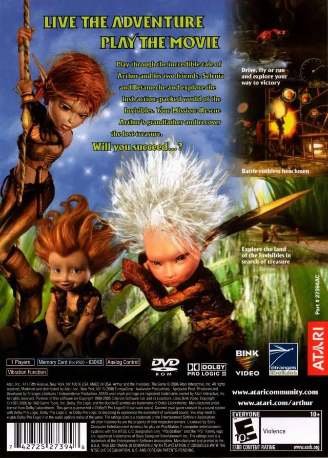 Arthur and the Invisibles box back