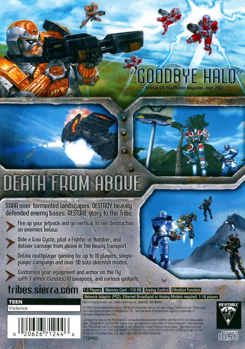 Tribes Aerial Assault box back