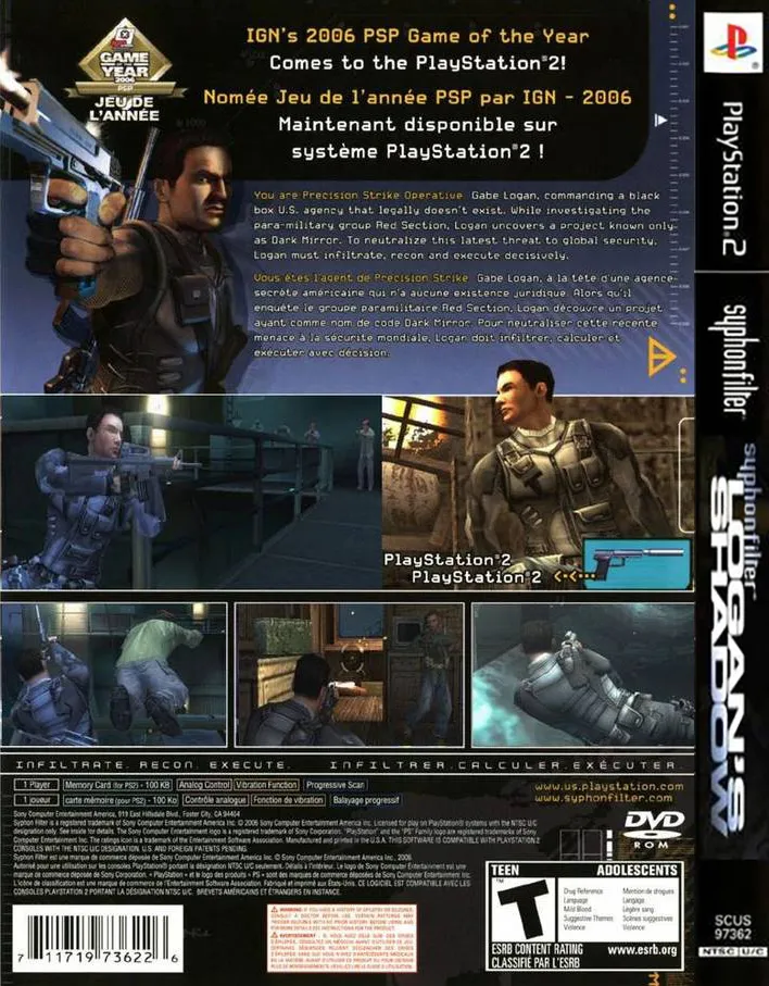 Syphon Filter: Logan's Shadow box back