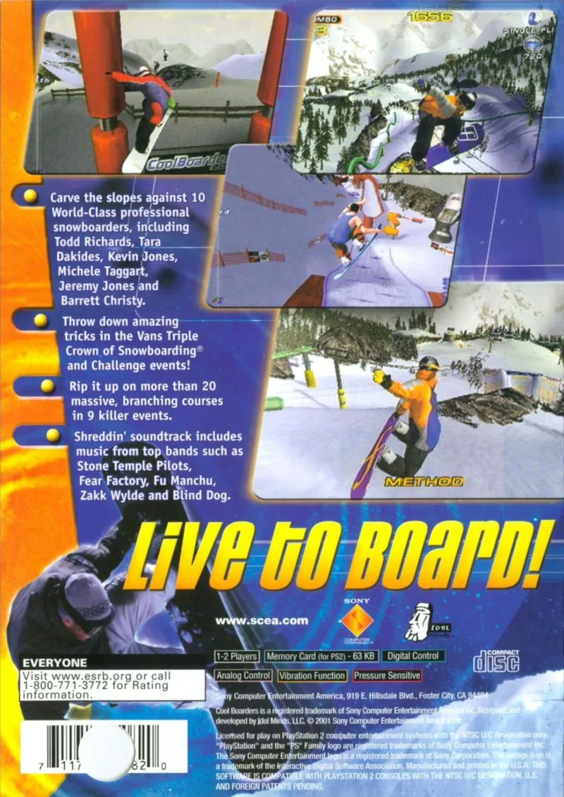 Cool Boarders 2001 box back