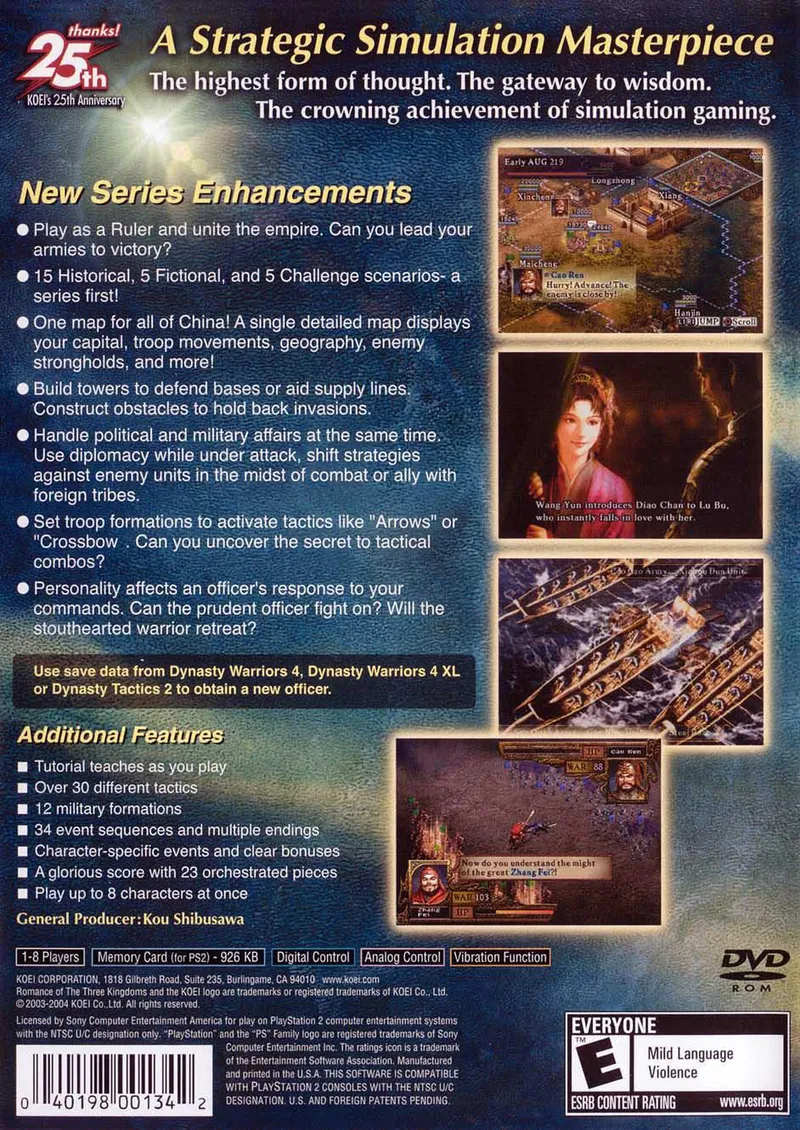 Romance of the Three Kingdoms IX box back