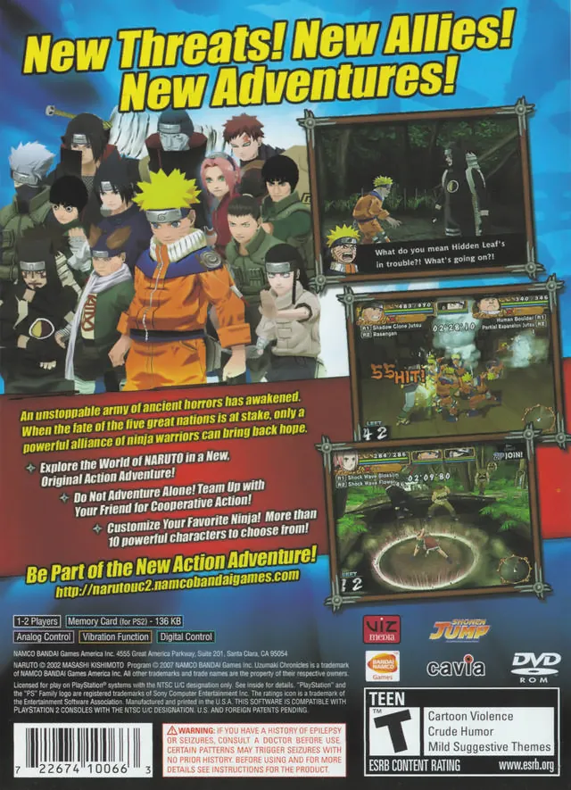 Naruto: Uzumaki Chronicles 2 box back