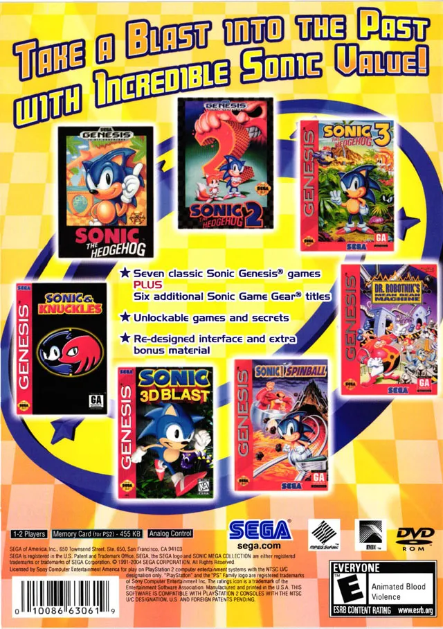 Sonic Mega Collection Plus box back
