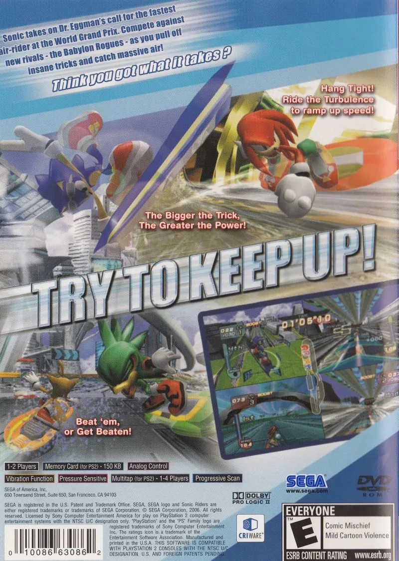 Sonic Riders box back