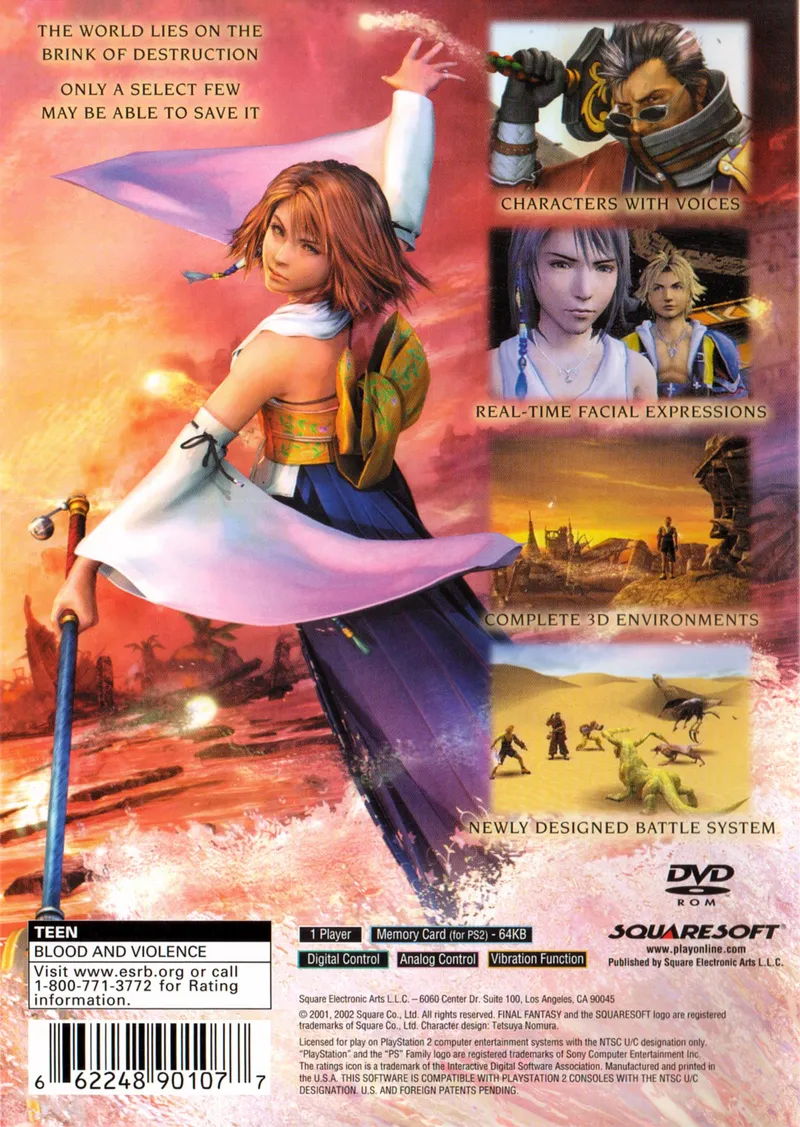 Final Fantasy X box back