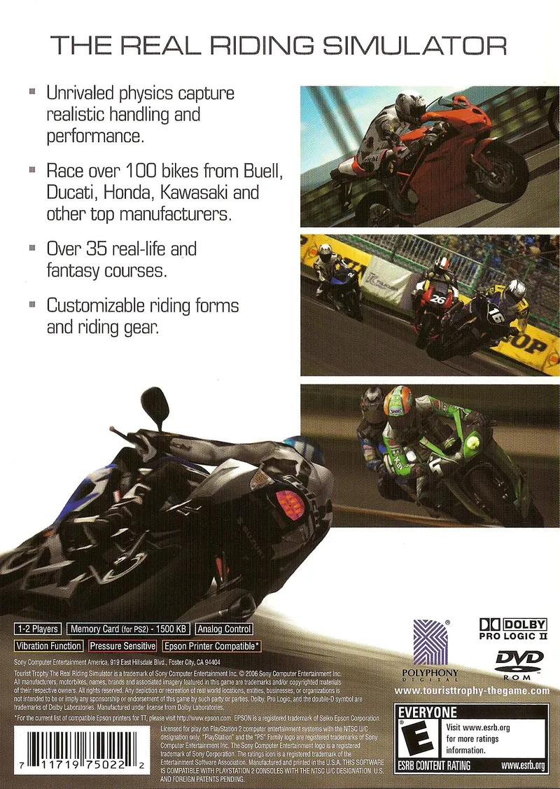 Tourist Trophy: The Real Riding Simulator box back
