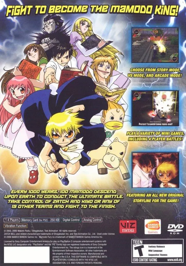Zatch Bell! Mamodo Fury box back