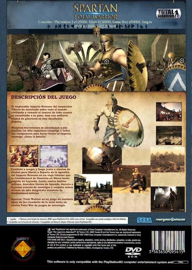 Spartan: Total Warrior box back