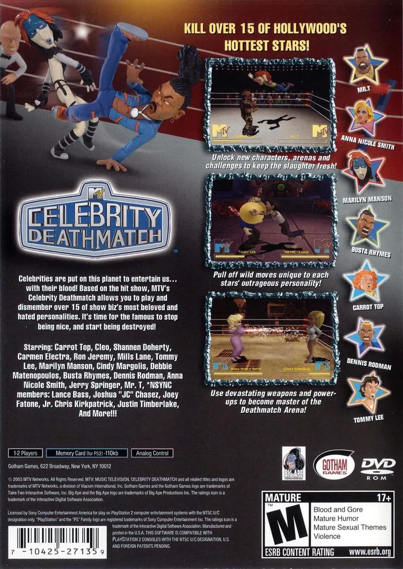 MTV Celebrity Deathmatch box back