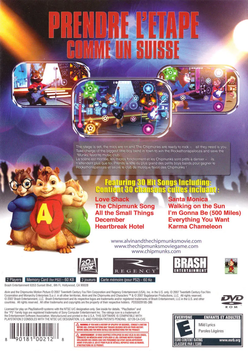 Alvin and the Chipmunks box back