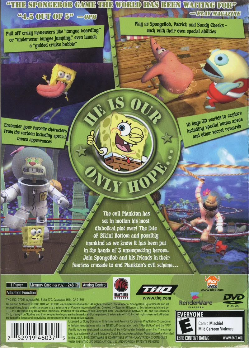 SpongeBob SquarePants: Battle for Bikini Bottom box back
