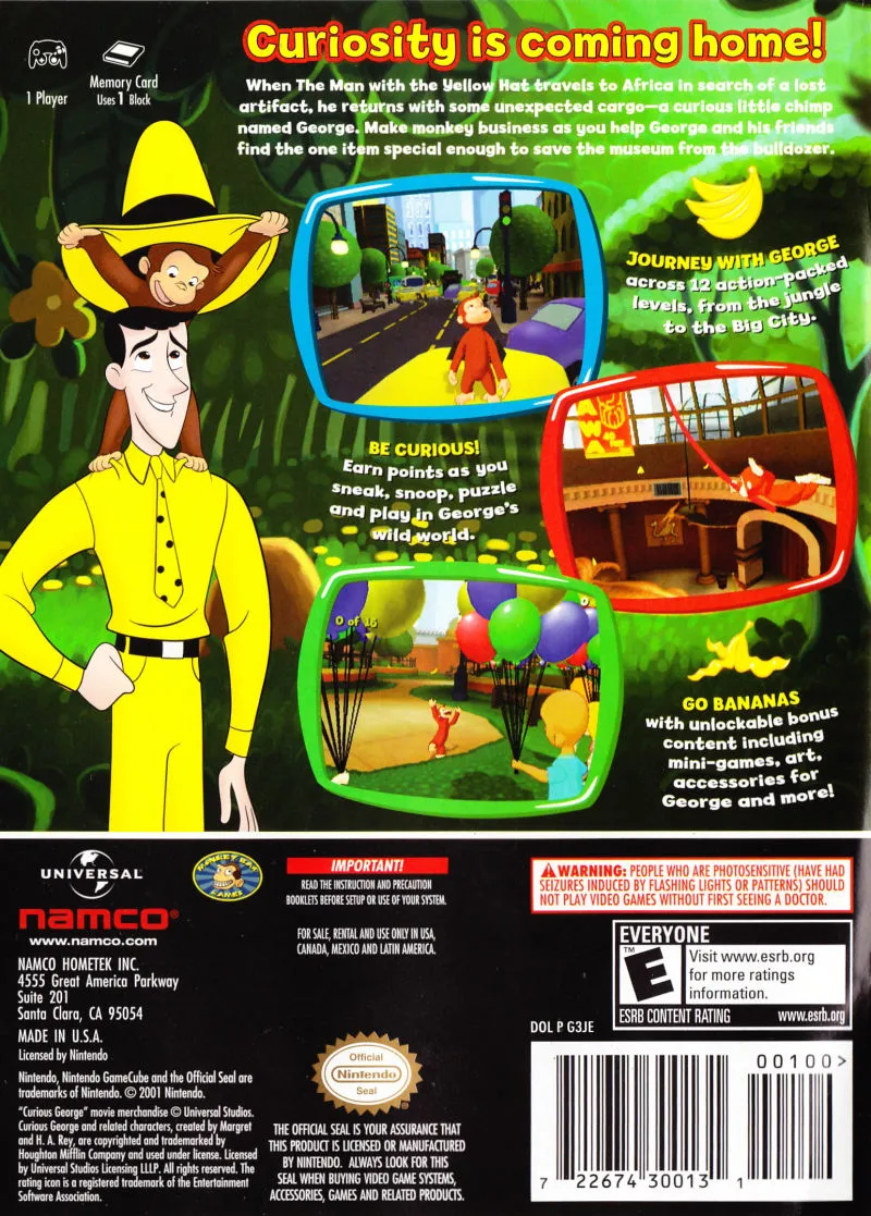Curious George box back