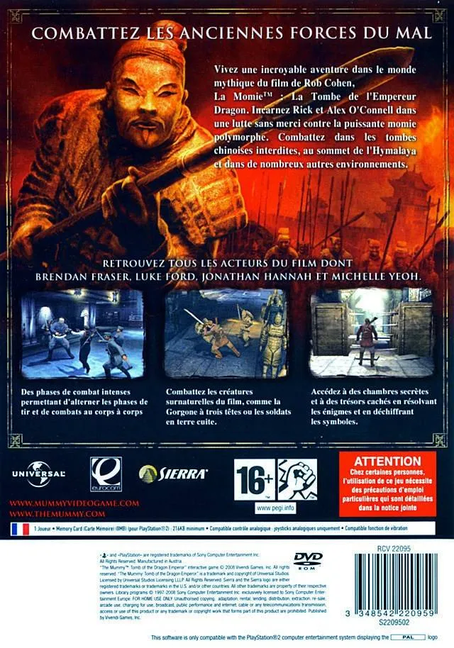 The Mummy: Tomb of the Dragon Emperor box back